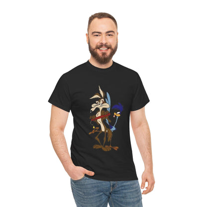 Cartoon Duo Unisex Heavy Cotton Tee, Looney Tunes T-Shirt, Funny Graphic Tee, Retro Cartoon Shirt, Vintage Animation Apparel