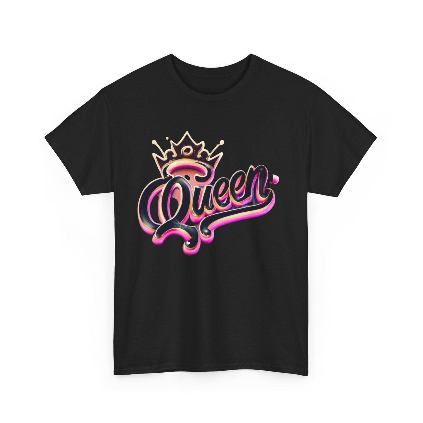 Queen Heavy Cotton Tee, Women's Graphic T-Shirt, King Crown Design, Cool Unisex Shirt, Royalty Inspired Top