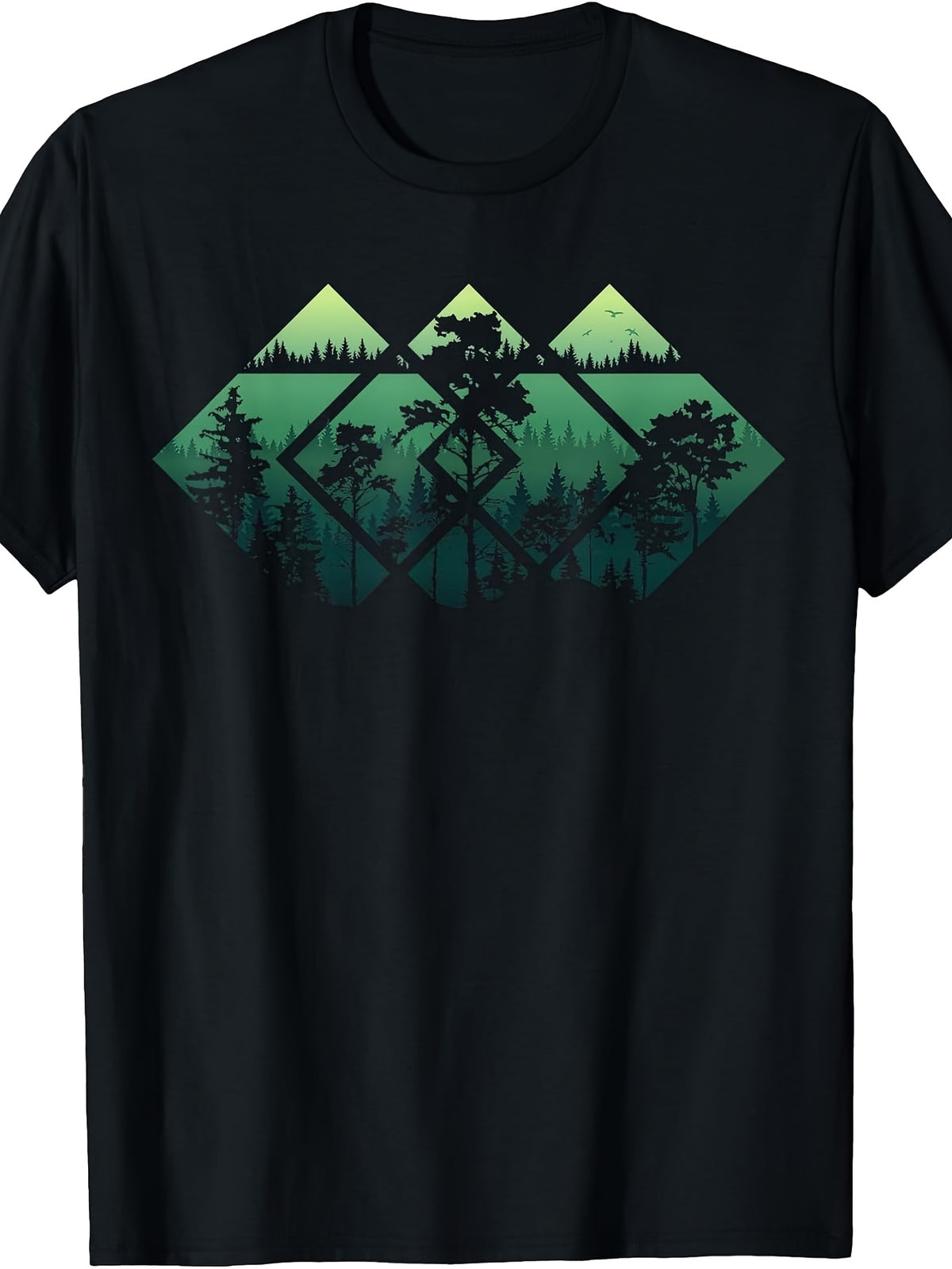 Forest Wildlife Trees Geometric Minimalism Outdoors Nature T-Shirt