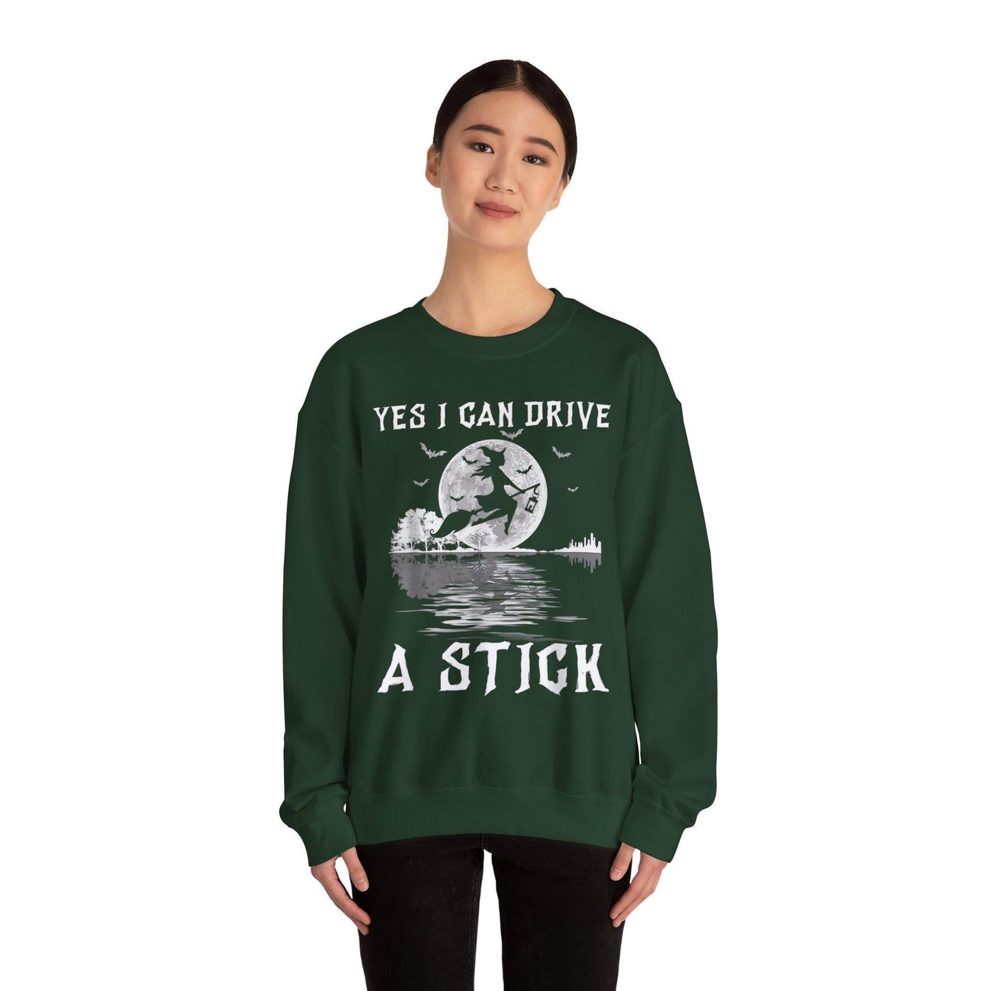Witch Crewneck Sweatshirt - Yes I Can Drive a Stick