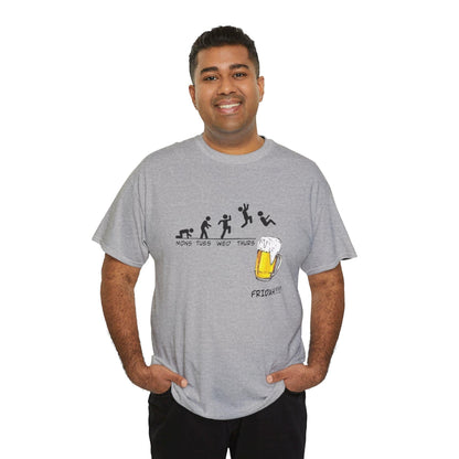 Funny Friday Beer Unisex Heavy Cotton Tee - Perfect for Weekday Vibes, Casual Wear, Weekend Celebrations, Gifts for Beer Lovers, Humorous