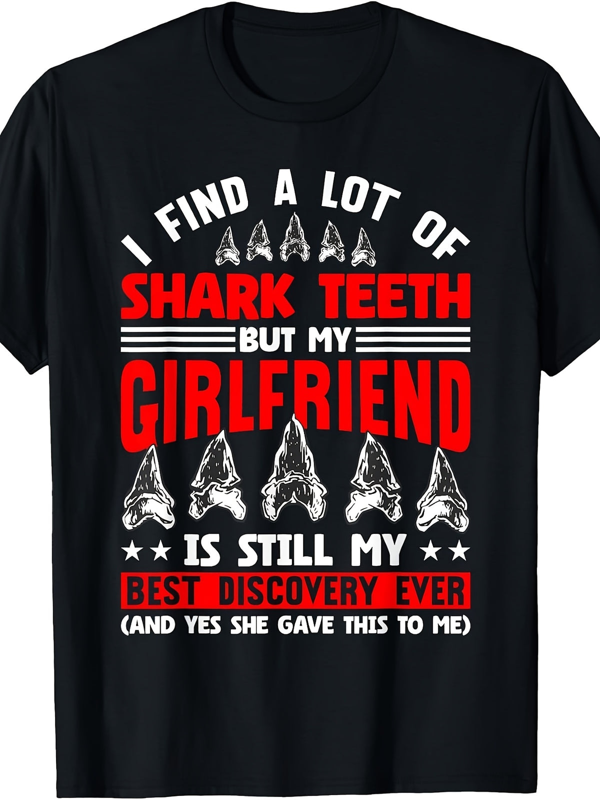 Men'S And Women'S T-Shirt, Funny Shark Teeth Discovery Quote Graphic Tee, Summer Beach Vacation Gift for Boyfriend