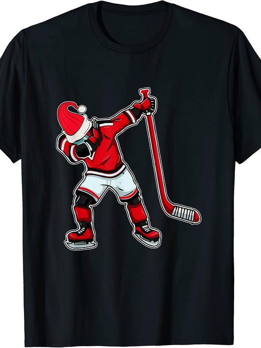 Retro Ice Hockey Dab T-Shirt - Youth Suitable for Hockey Players & Fans, Dabbing Player Graphic Tee, Machine Washable Casual Apparel for Year-Round Wear (ice Hockey Gift)